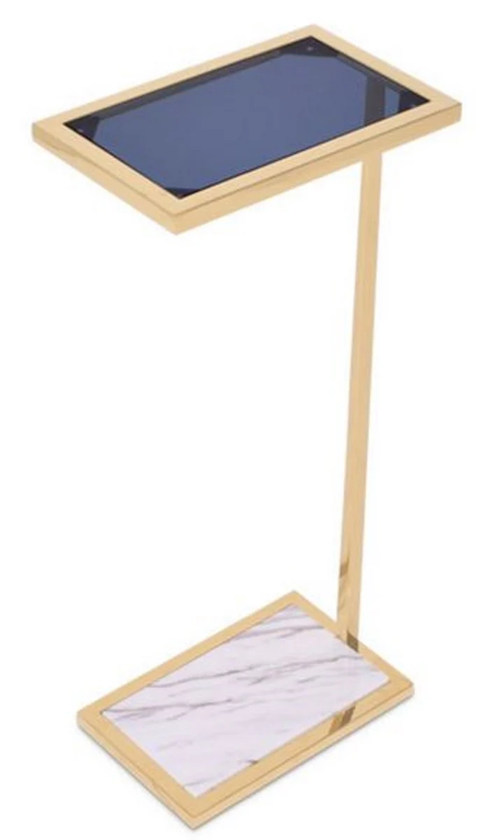 Luxury side table gold / black / white 31 x 20 x H. 72 cm - designer furniture