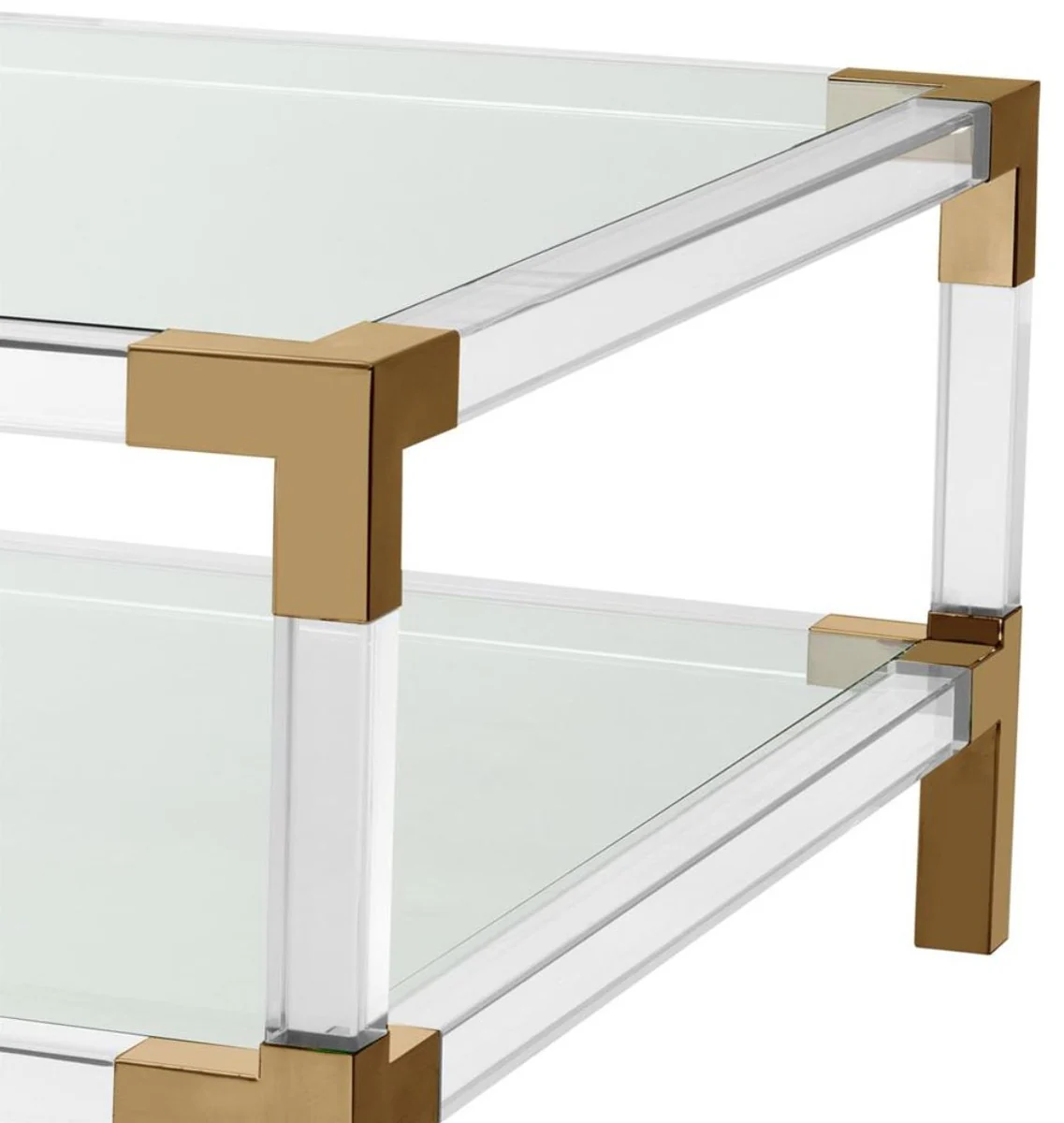 Luxury coffee table brass colored 100 x 100 x H. 45 cm - living room furniture