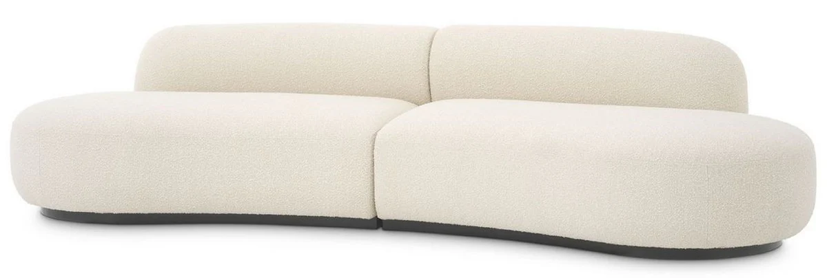 Luxury sofa cream / black 300 x 97 x H. 69 cm - Curved living room sofa - Living room furniture - Luxury collection