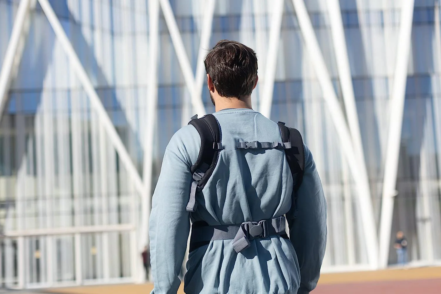 Babytrage für Neugeborene bis Kleinkinder – alle Positionen Babytrage, Babytrage-Rucksack und Baby-Vordertrage mit verstellbarem Sitz, ergonomische Babytrage, 3,3–15,6 kg (Marineblau)