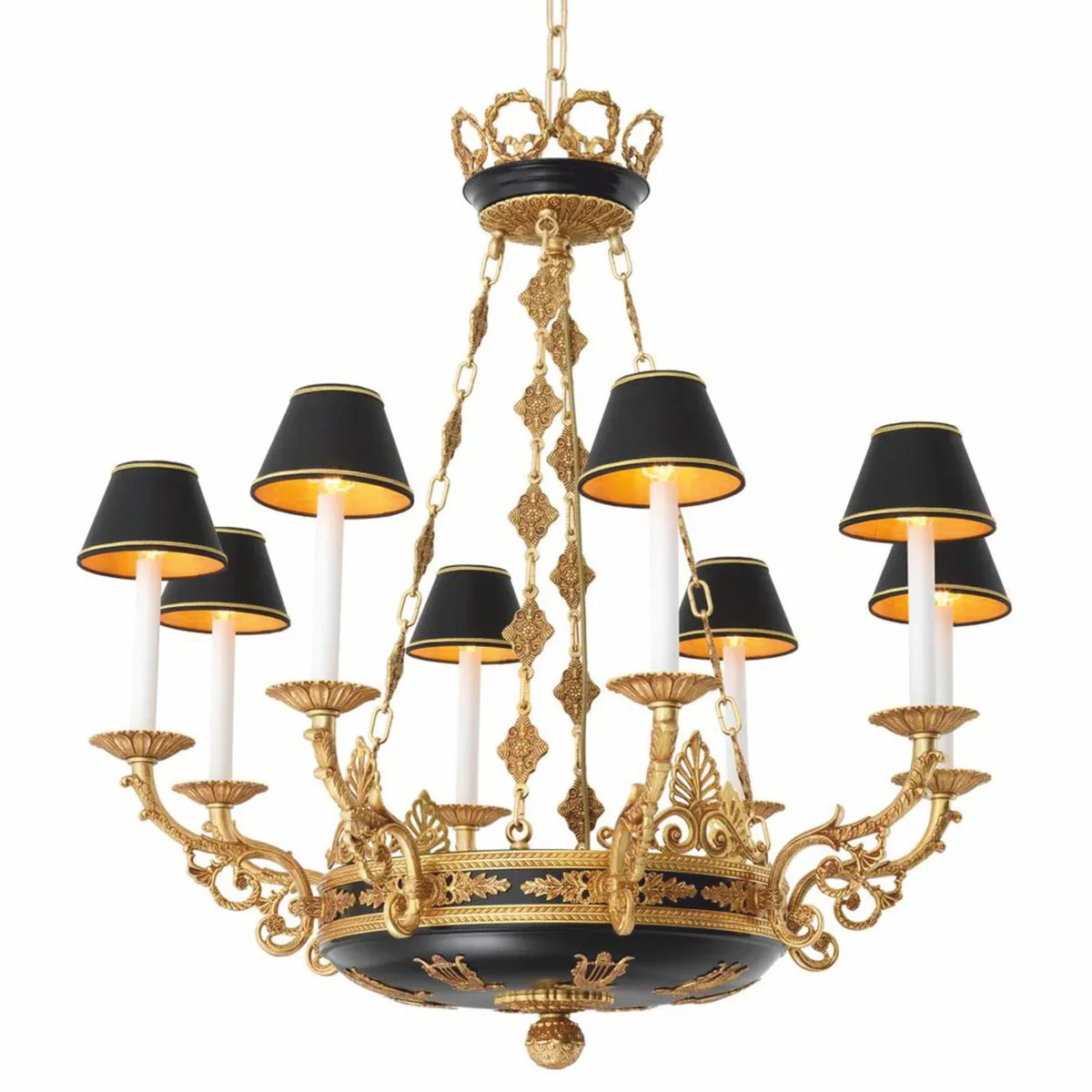 Luxury baroque chandelier antique gold / black Ø 97 x H. 99 cm - luxury quality