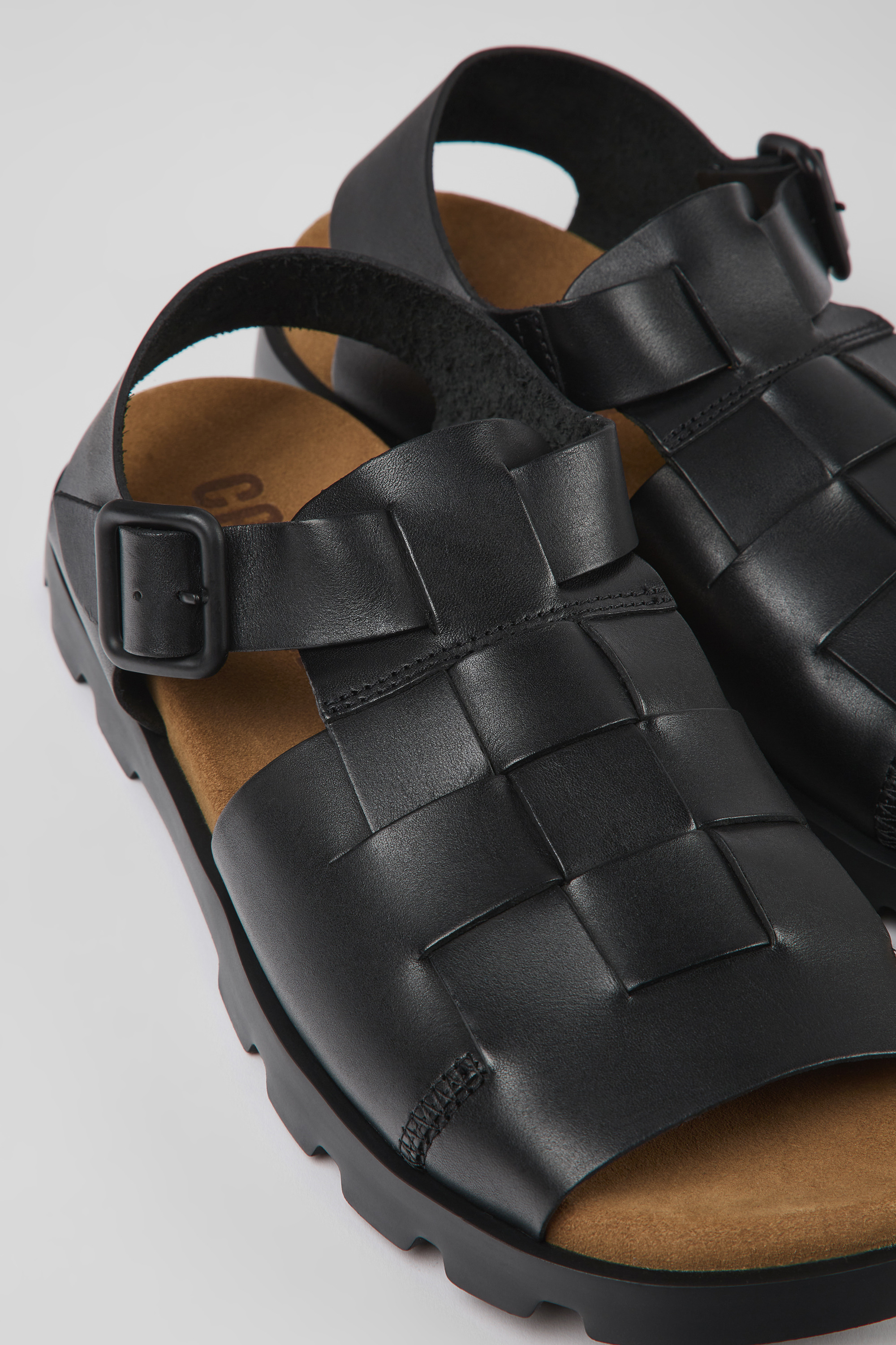 Brutus Sandal - Schwarze Leder Sandalen für Herren