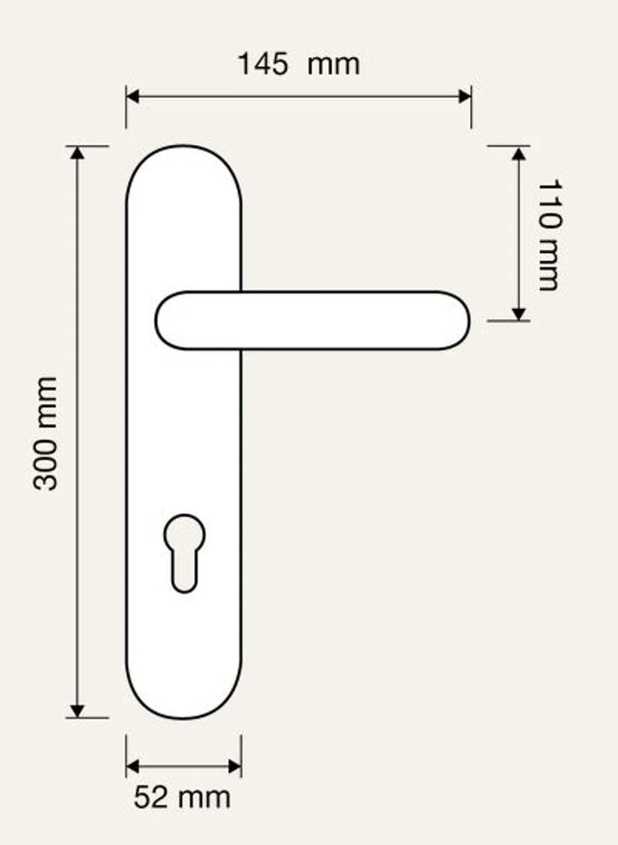 Baroque door handle set brass patinated 14.5 x H. 30 cm - Baroque style door handle set with elegant porcelain handle