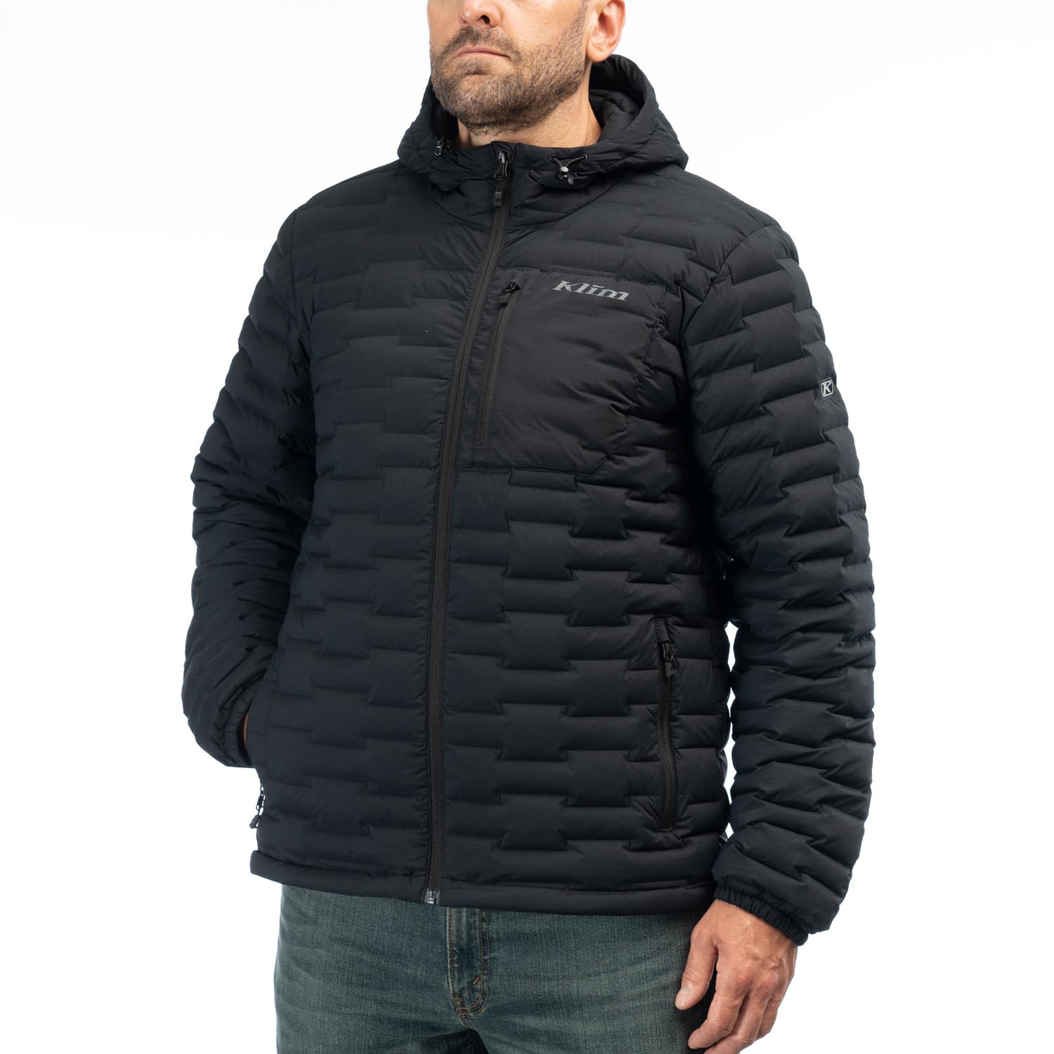 Boulder stretch down jacket with hood