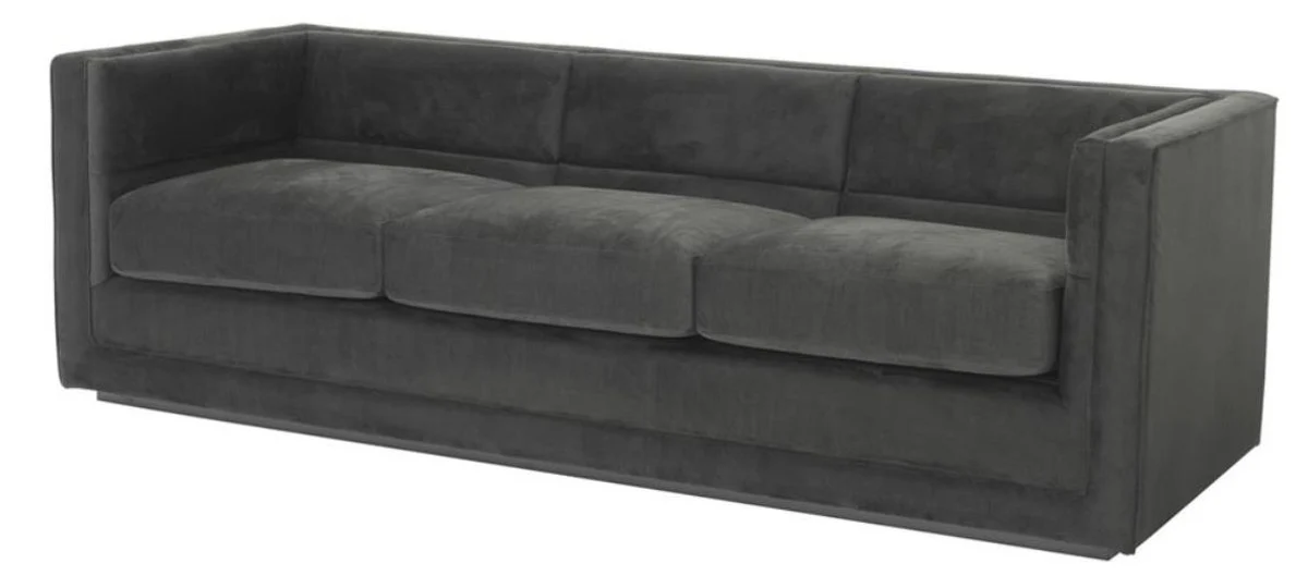 Luxury 3-seater sofa anthracite gray 231 x 86 x H. 73.5 cm - Luxury living room sofa