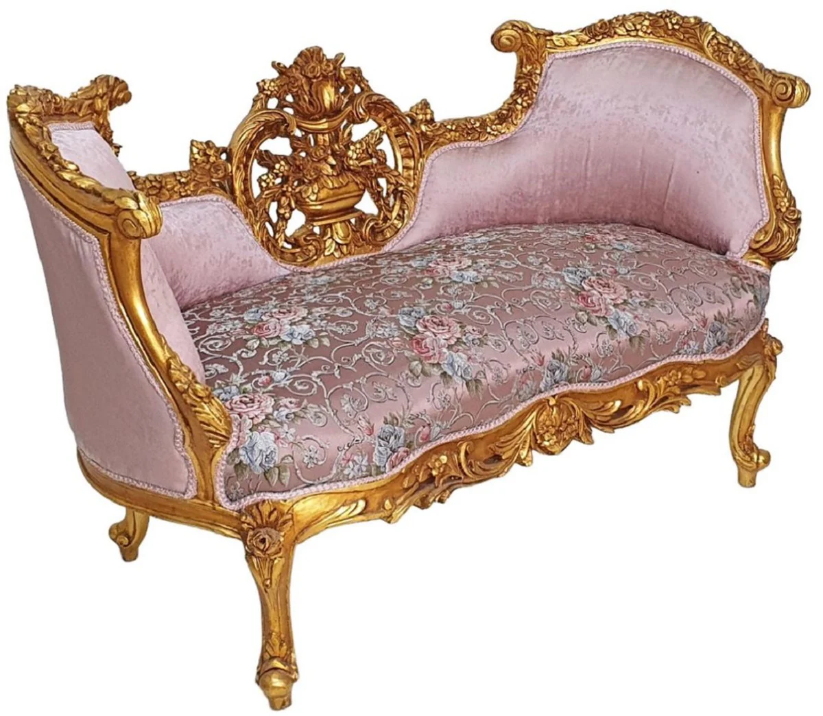 Baroque sofa pink / multicolored / gold - magnificent living room sofa in baroque style - living room furniture in baroque style - baroque furniture - baroque furnishings