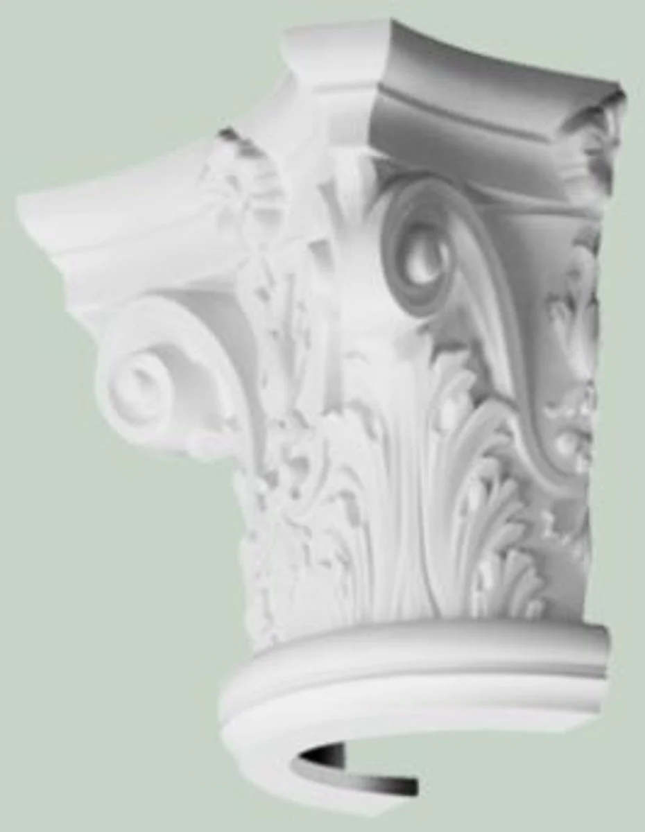 Baroque decorative element column headboard white 36 x 18 x H. 30 cm - magnificent wall decoration - baroque decoration