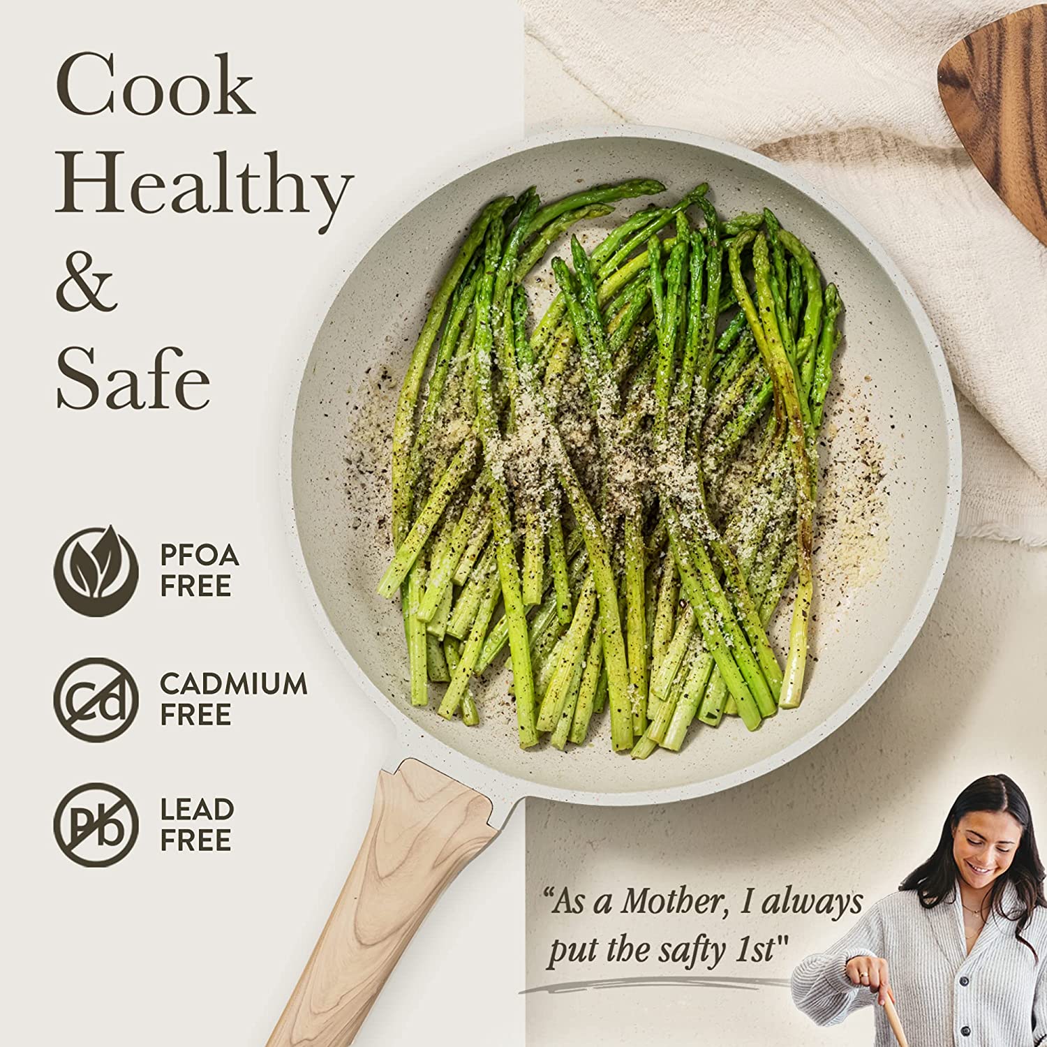 Töpfe und Pfannen-Set, antihaftbeschichtet, weißer Granit, Induktionsküchen-Kochgeschirr-Sets, 10-teiliges Antihaft-Kochset mit Bratpfannen und Töpfen (PFOS, PFOA-frei)