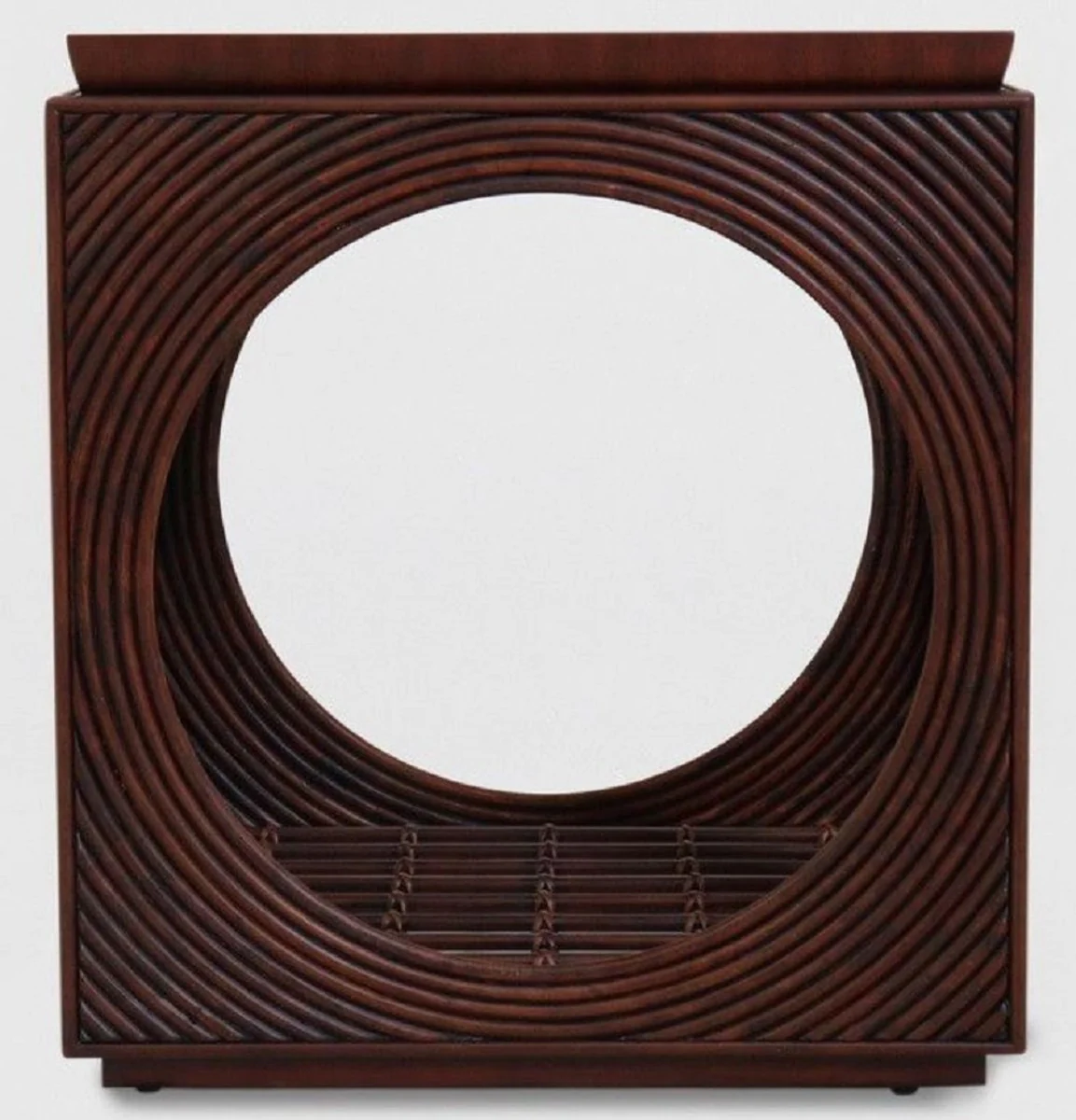 Luxury mahogany side table in cube shape dark brown 50 x 50 x H. 55 cm - living room furniture - luxury quality