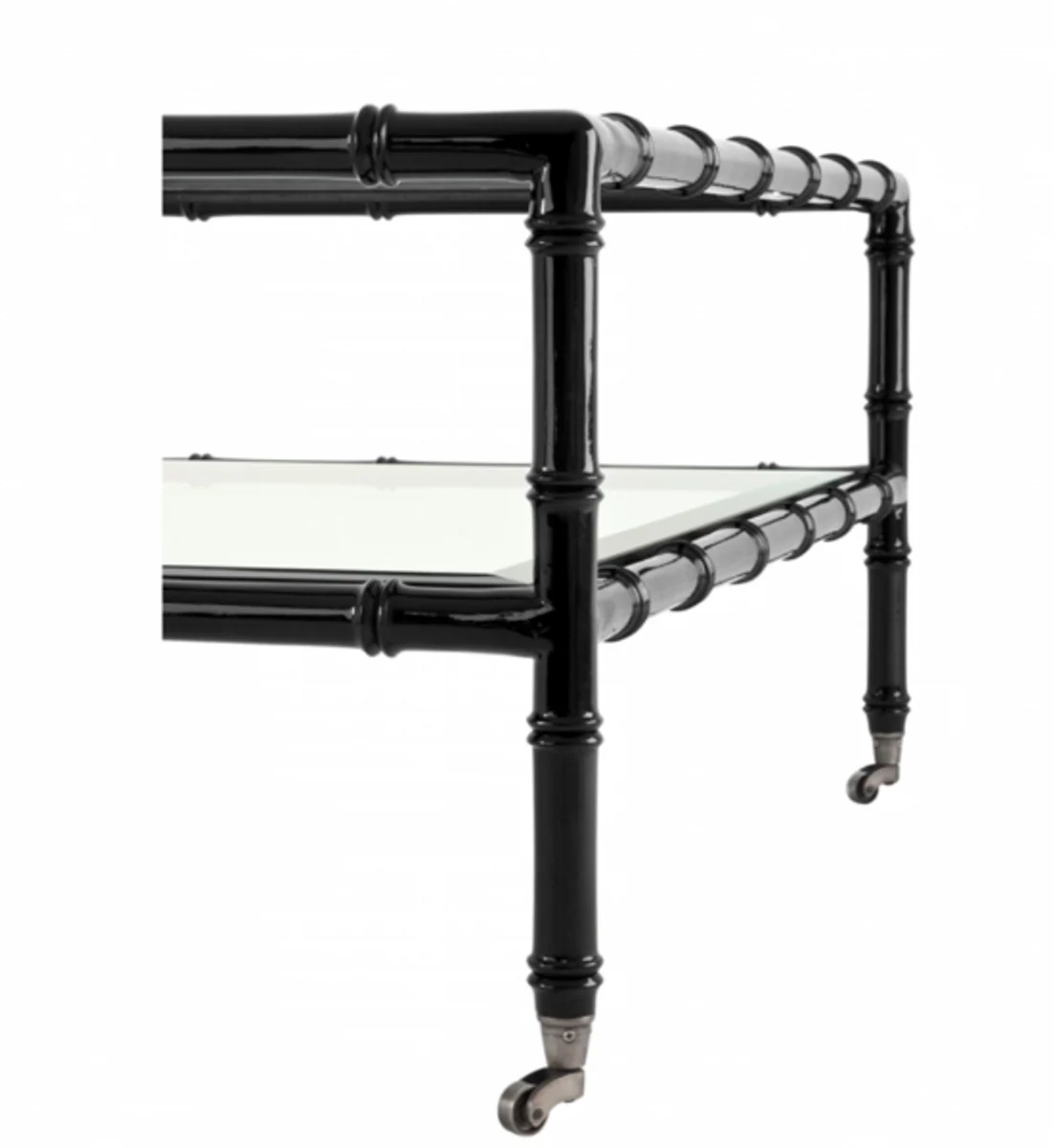 Luxury Art Deco Designer Teak Wood Coffee Table Black - Living Room Salon Table - Luxury Quality