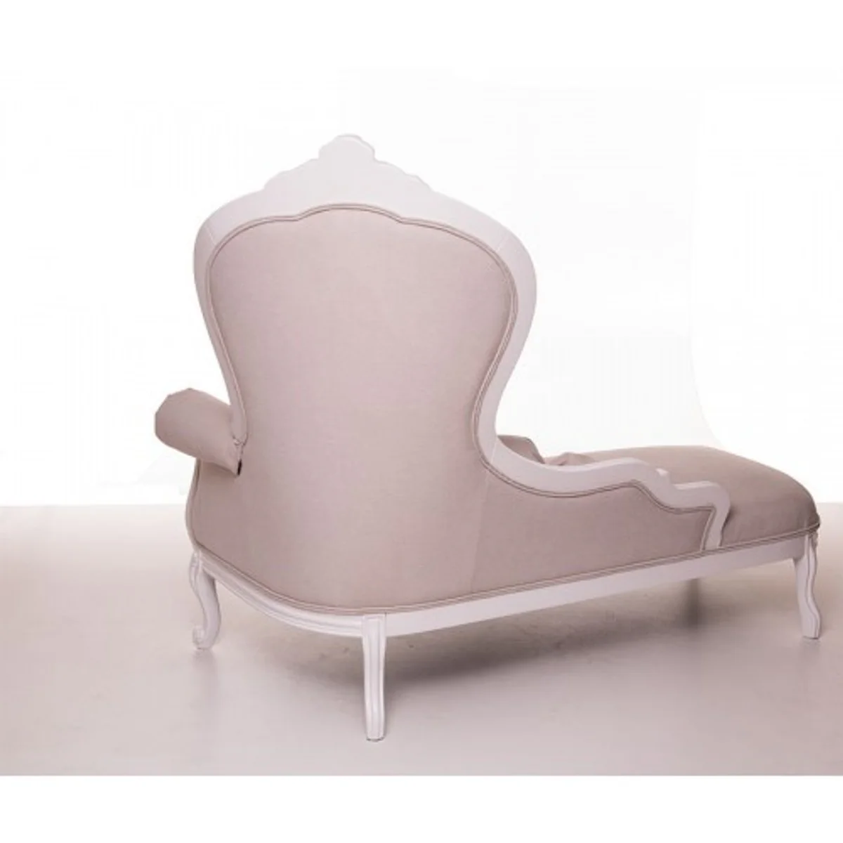 Luxus Barock Chaiselongue Creme / Altweiß Möbel - Luxury Hotel Collection