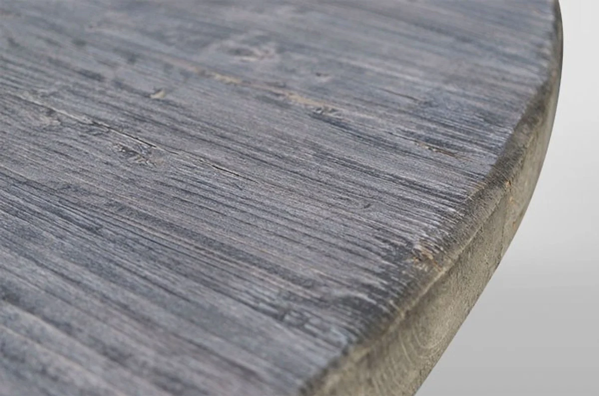 Country house dining table round oak rustic gray - baroque style table solid oak