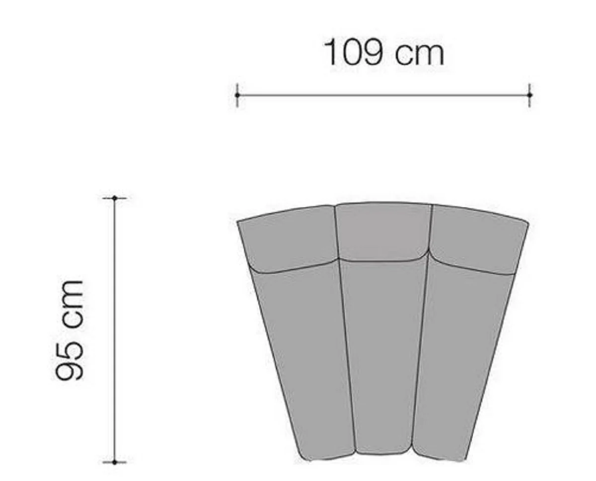 Luxury couch white / black 109 x 95 x H. 83.5 cm - Curved & extendable luxury living room sofa