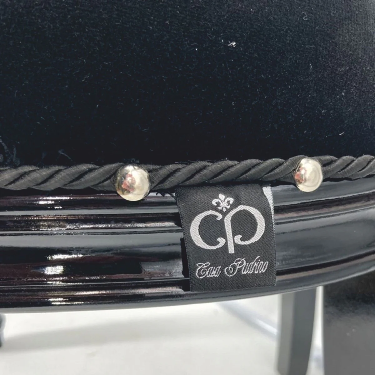 Luxury Baroque Dining Room Chair Set of 4 Black / White / Silver - Baroque Furniture