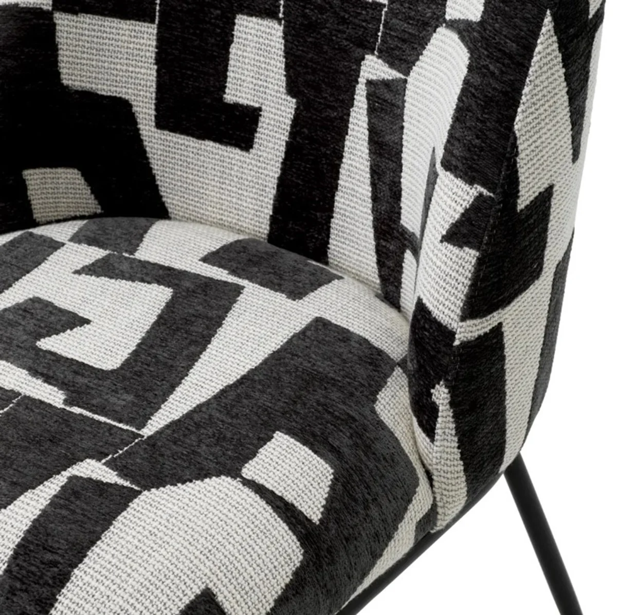 Luxury dining chair black / white W. 50 cm x D. 60 cm x H. 83 cm - Hotel Furniture