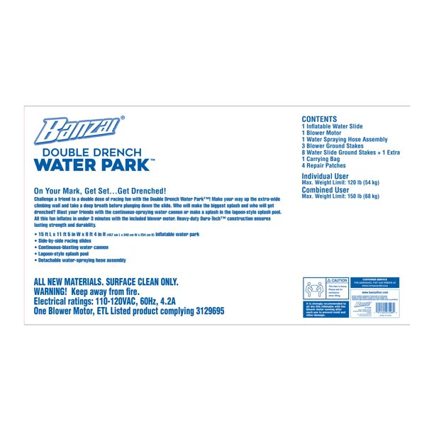 Banzai Double Drench Water Park Outdoor-Spielzeug