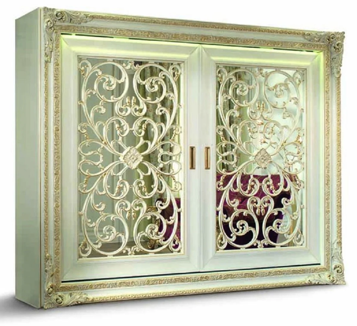Luxury Baroque bedroom cabinet white / gold - Made in Italy