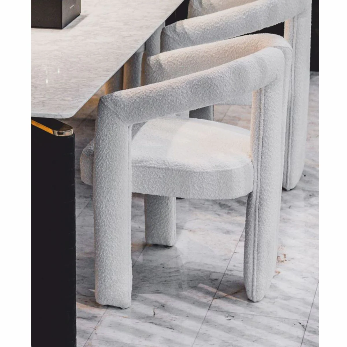 Luxury dining room chair with armrests white 60 x 65 x H. 80 cm