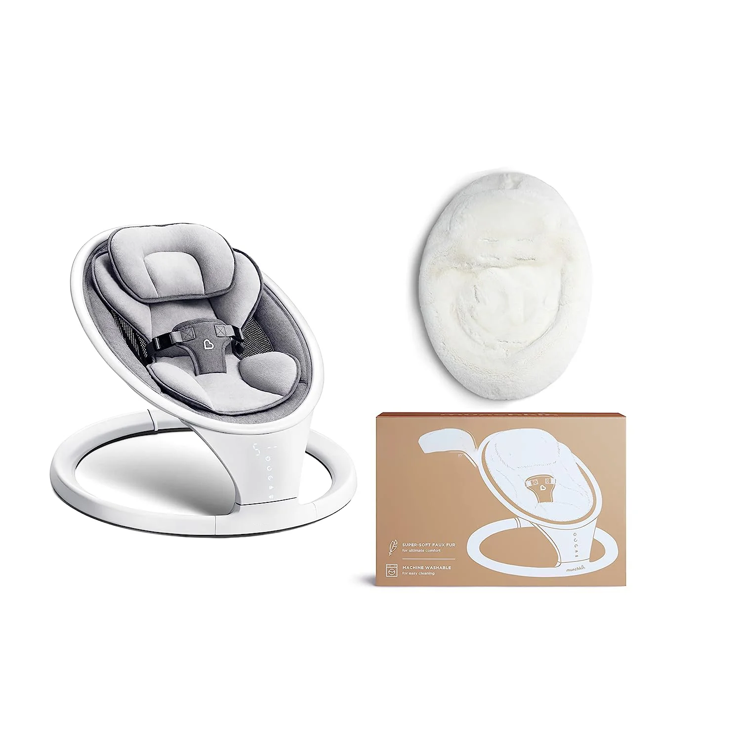 Bluetooth-fähige, leichte Babyschaukel mit natürlicher Bewegung in 5 Bewegungsbereichen, inklusive Fernbedienung