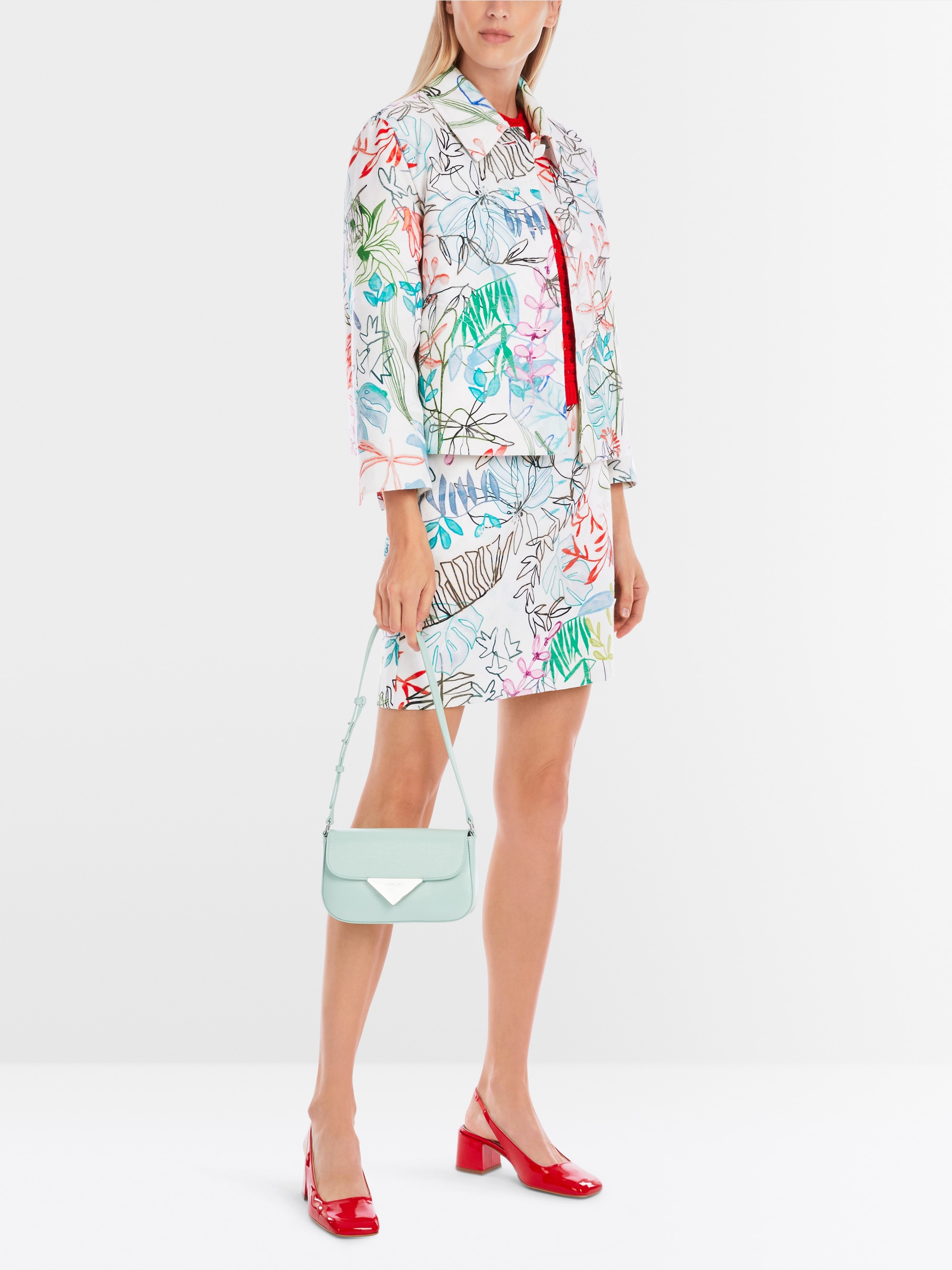 Marc-Cain Jacke mit kunstvollem Blattmotiv