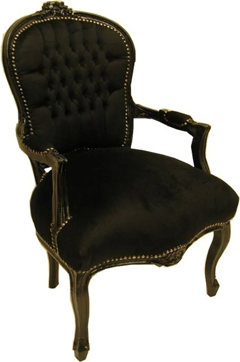 Baroque Salon Chair Black / Black