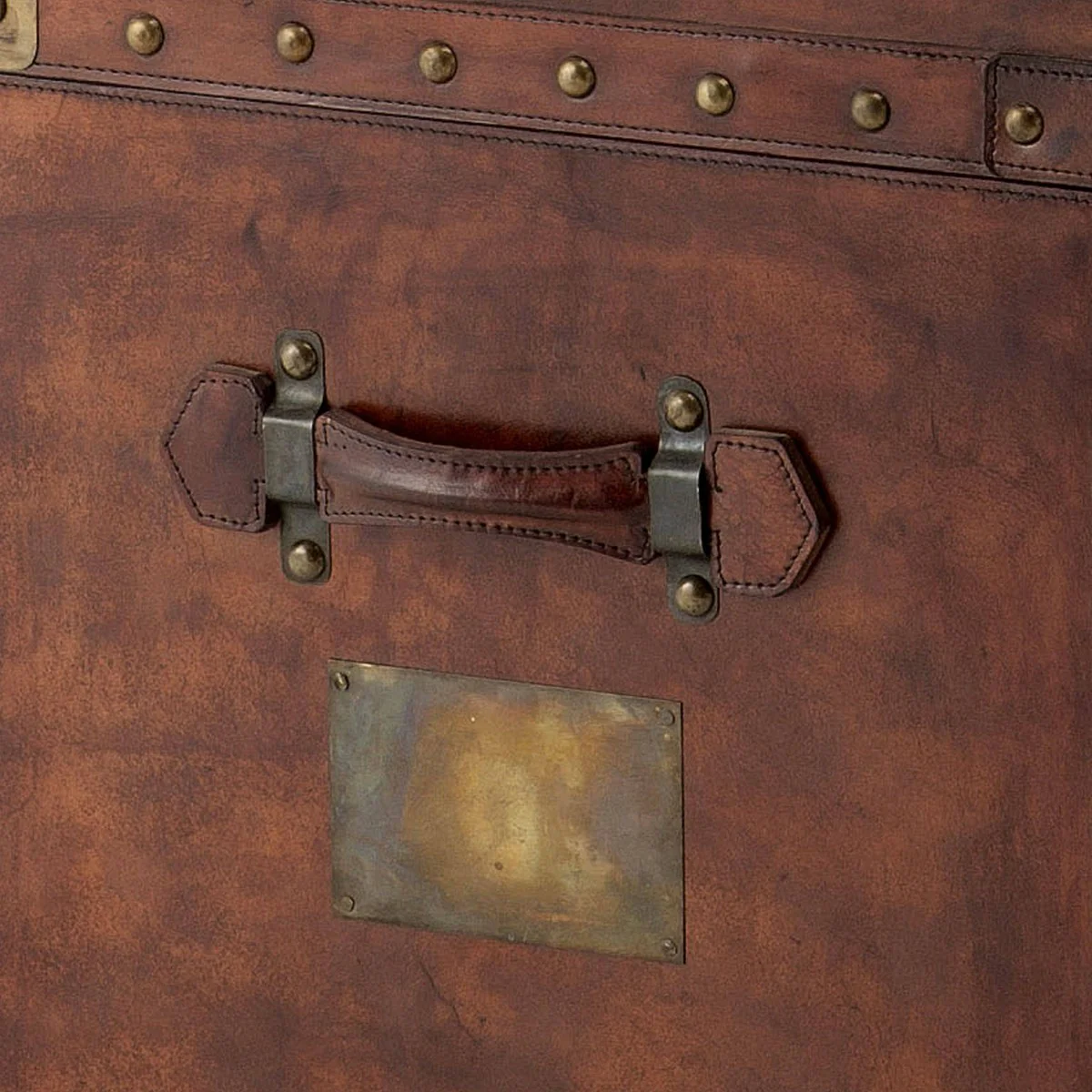 Luxury Suitcase Cabinet Chest Vintage Leather Brown - Art Deco Baroque Art Nouveau Suitcase Cabinet Night Cabinet