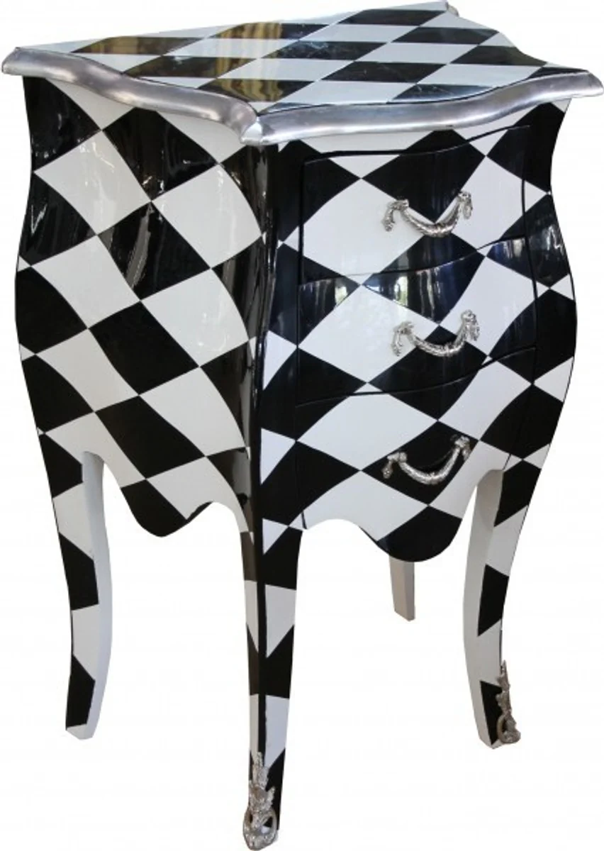 Baroque chest of drawers Karo H 73 cm W 52 cm - bedside table cabinet with 3 drawers W!