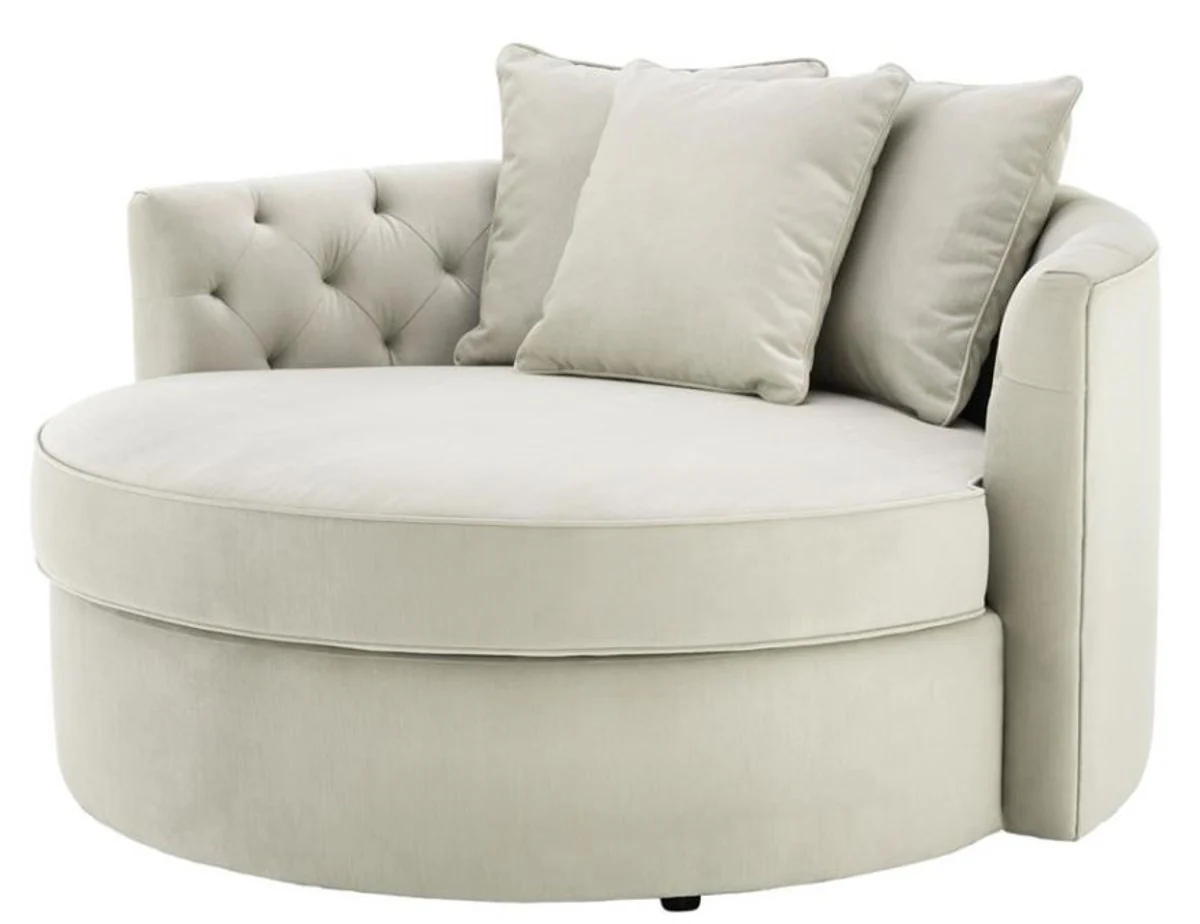 Designer sofa light gray 157 x 148 x H. 90 cm - luxury round sofa