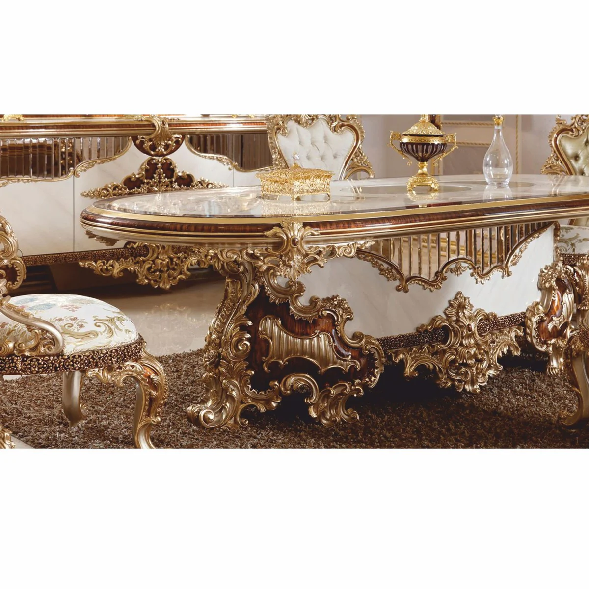 Luxury Baroque Dining Room Chair Set of 6 - Magnificent Baroque Style Dining Room Furniture