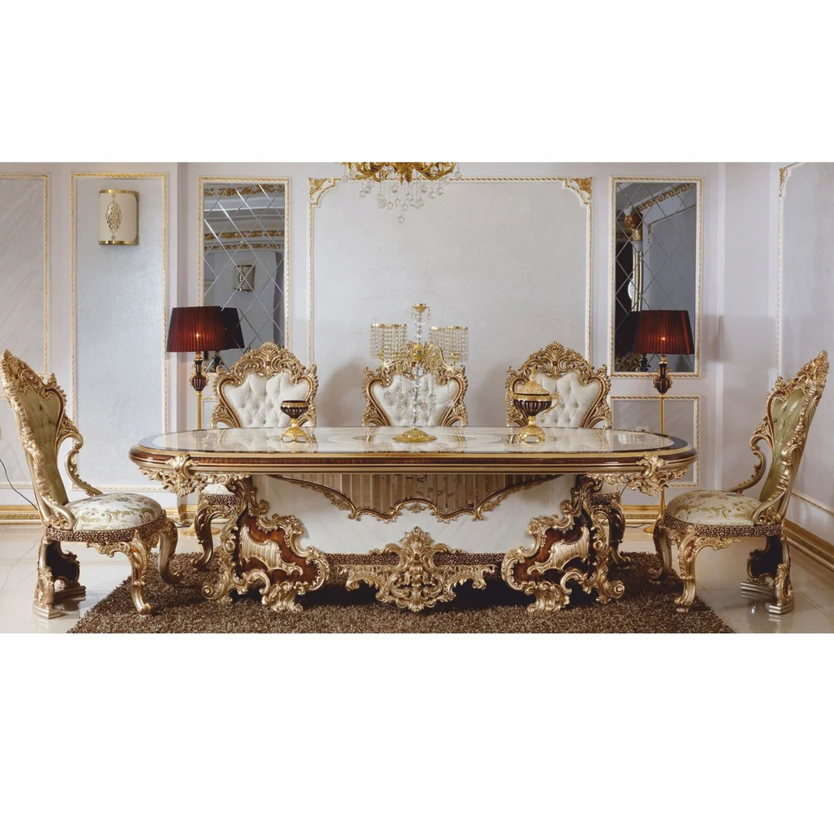Luxury Baroque Dining Room Chair Set of 6 - Magnificent Baroque Style Dining Room Furniture