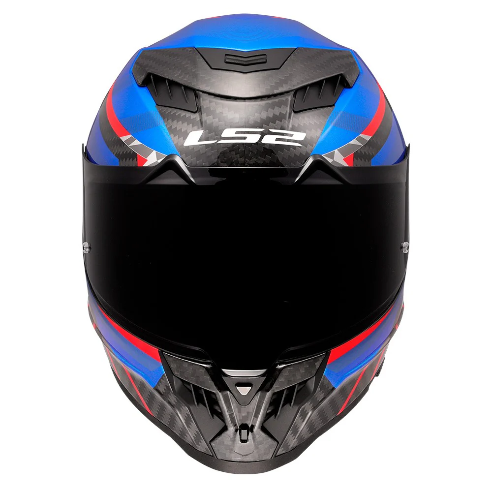 CASCO LS2 FF807 DRAGON CARBON TRAX - AZUL / ROJO