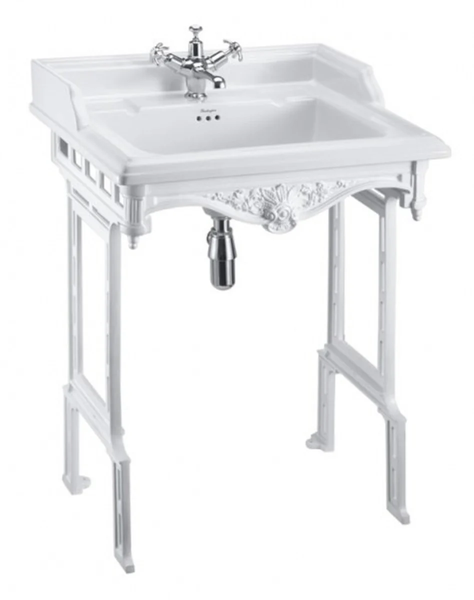 Art Nouveau Standing Washbasin White / White - Baroque Washbasin Baroque Style Antique Style