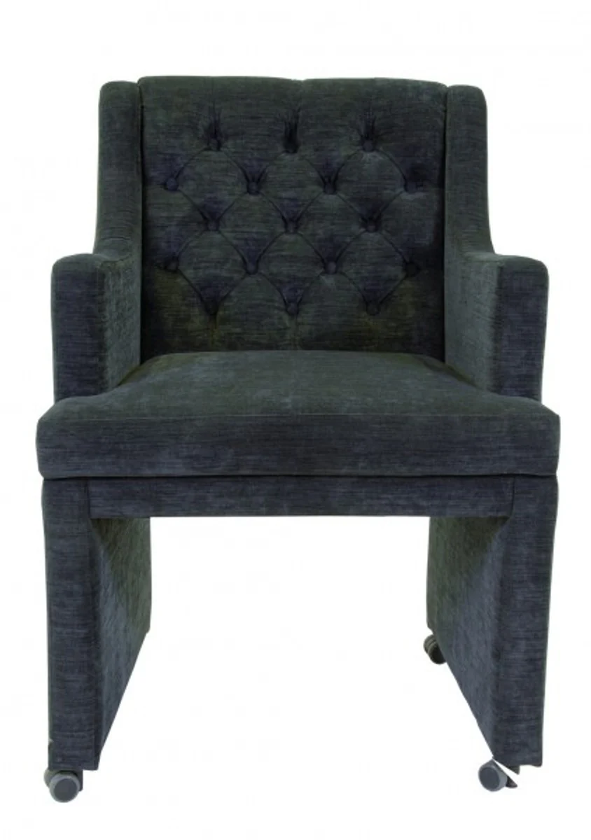Designer dining room chair / armchair ModEF 310 dark gray - hotel furnishings - armchair on wheels