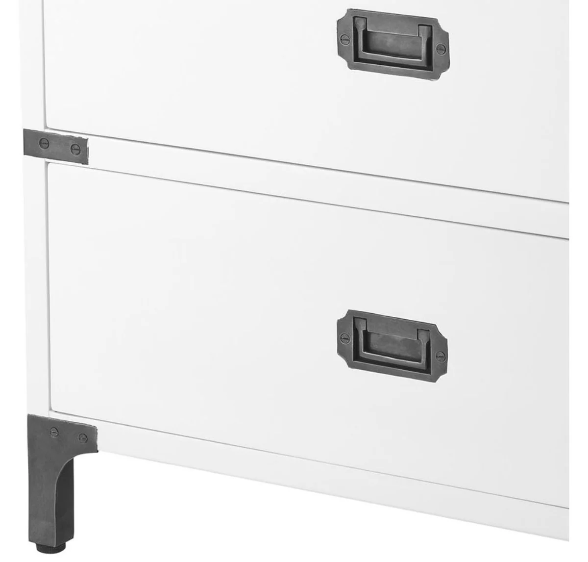 Luxury side table with 3 drawers white 71 x 40.5 x H. 74 cm - living room furniture