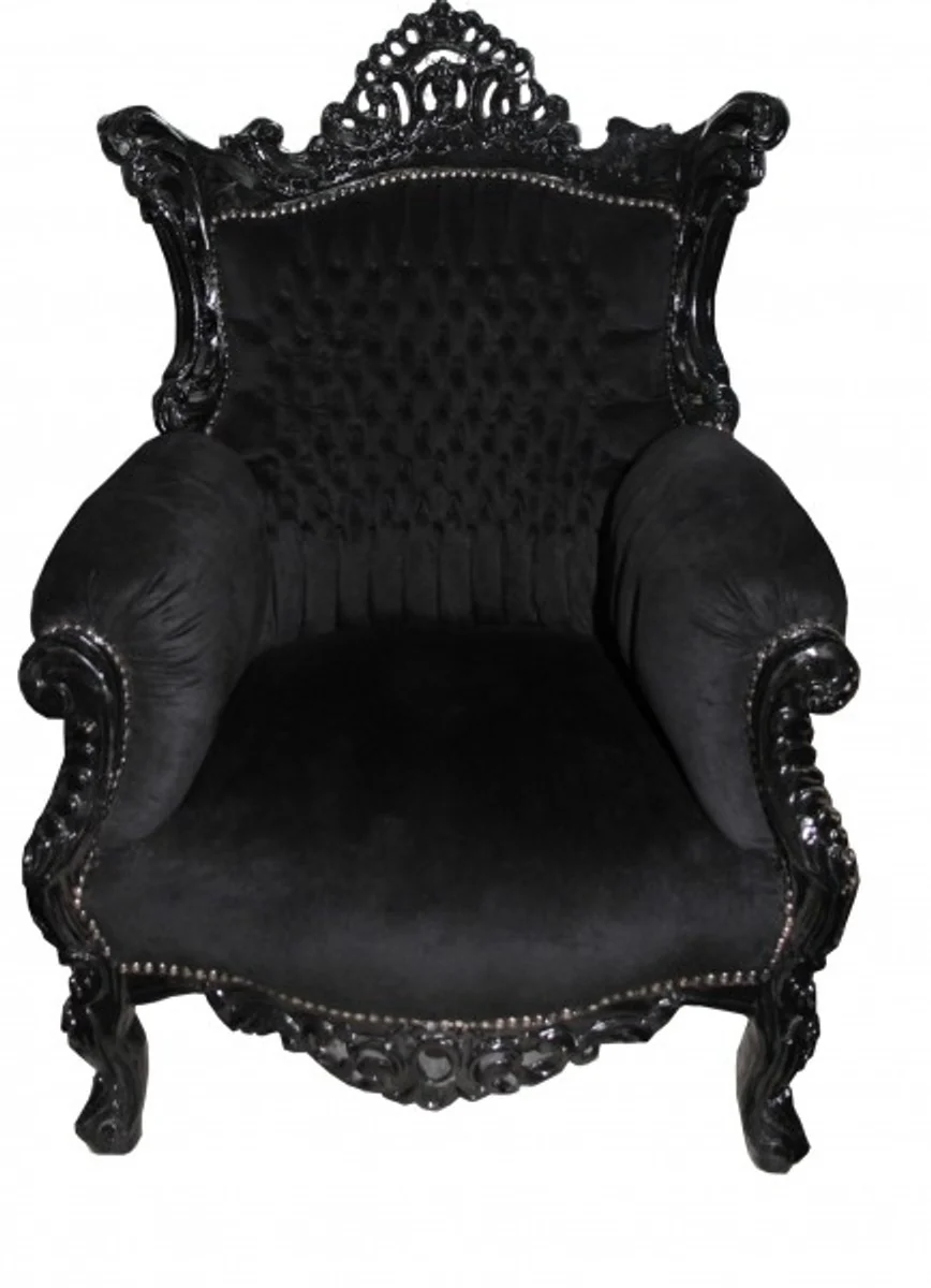 Barock Sessel Al Capone Schwarz-Schwarz