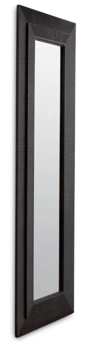 Luxury wall mirror vintage brass colored 78.5 x 3.5 x H. 215.5 cm - living room mirror - bedroom mirror - cloakroom mirror - luxury furniture