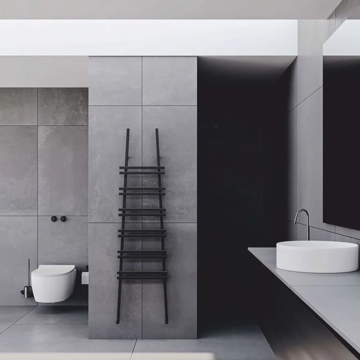 Luxury towel warmer black H. 200 cm - Hotel & Bathroom Accessories