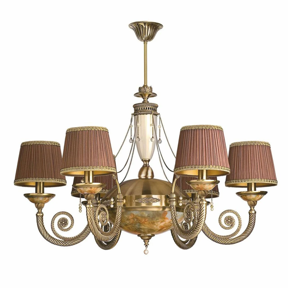 Luxury baroque chandelier brass with patina Ø 91 x H. 70 cm