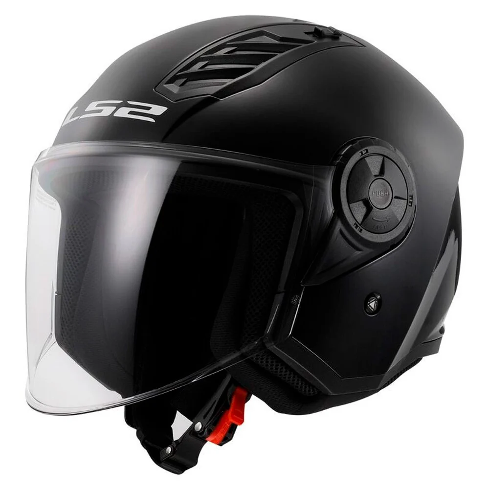 CASCO JET LS2 of616 AIRFLOW II SOLID NEGRO MATE