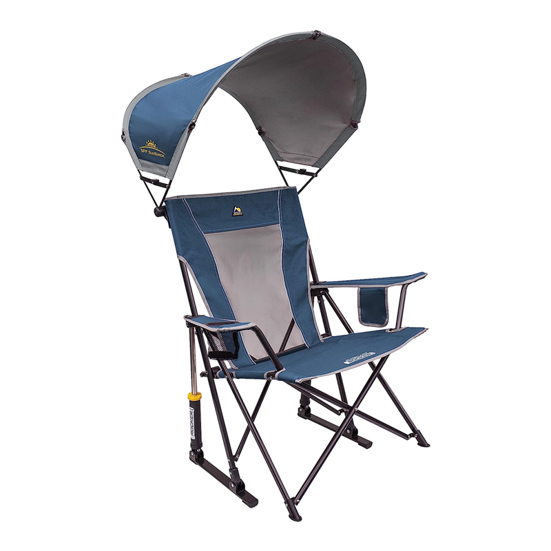 Outdoor Freestyle Rocker Portable Rocking Chair & Outdoor Camping Chair, ergonomisch Nylon, Indigo Blue