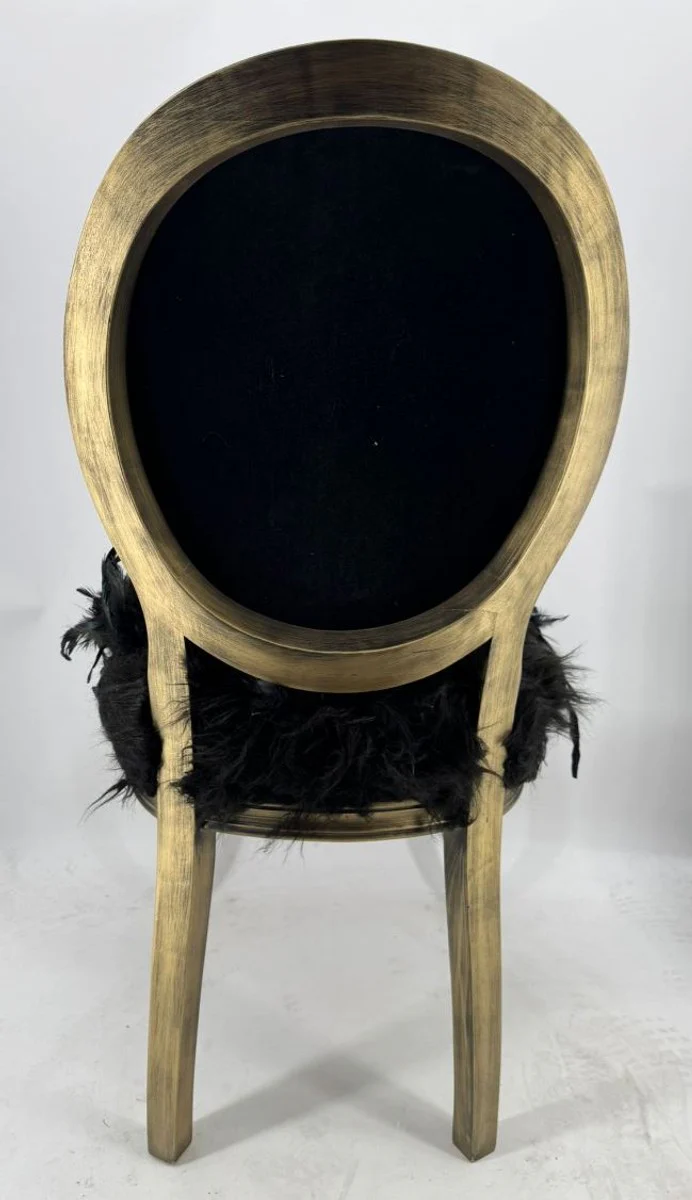 Luxury Baroque Dining Room Chair Crow Black Antique Gold - Baroque Dining Room Furniture