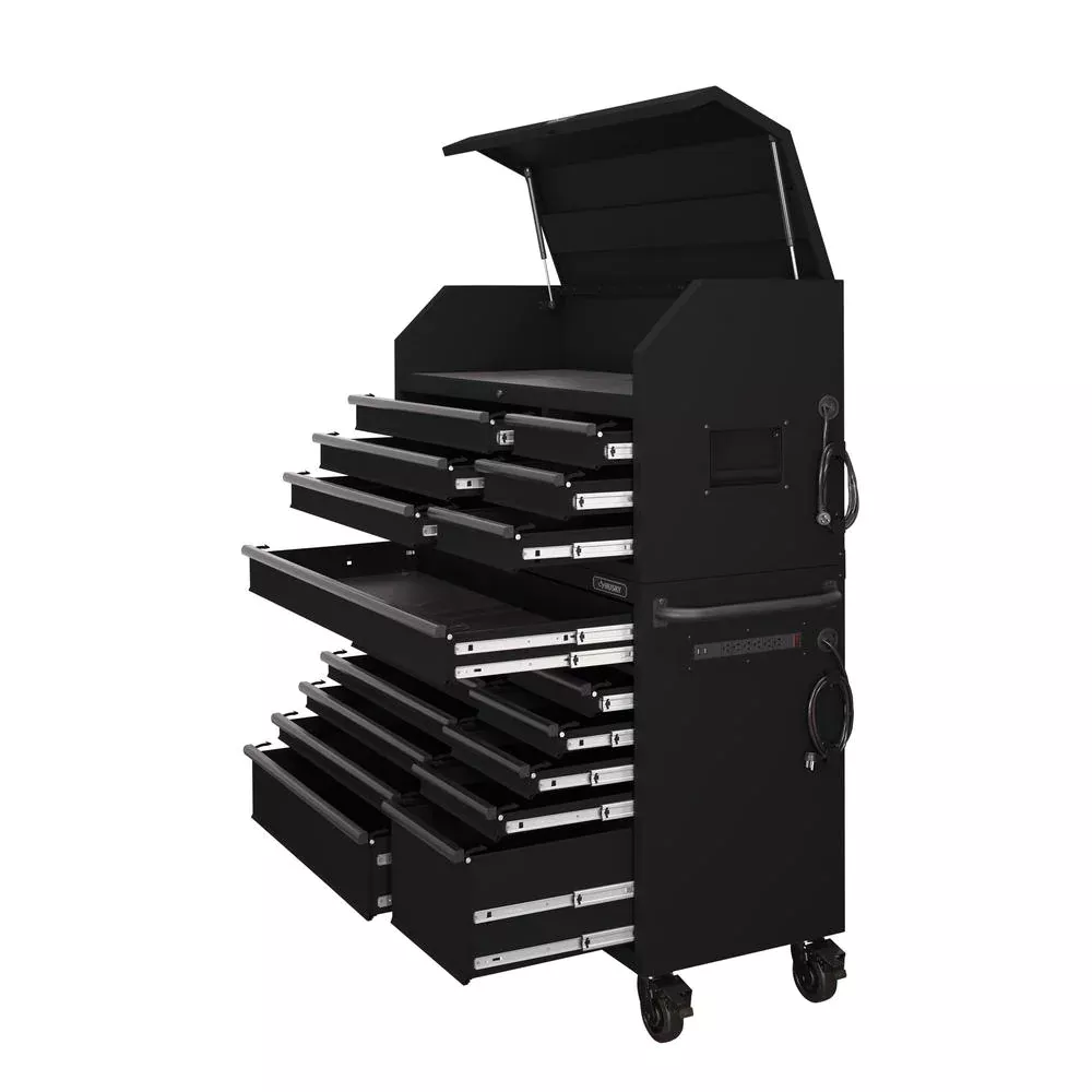 Oh Gott, 56. W 18-DRAWER COMBINATION TOOL CHEST UND CABINET SET, MATTE BLACK
