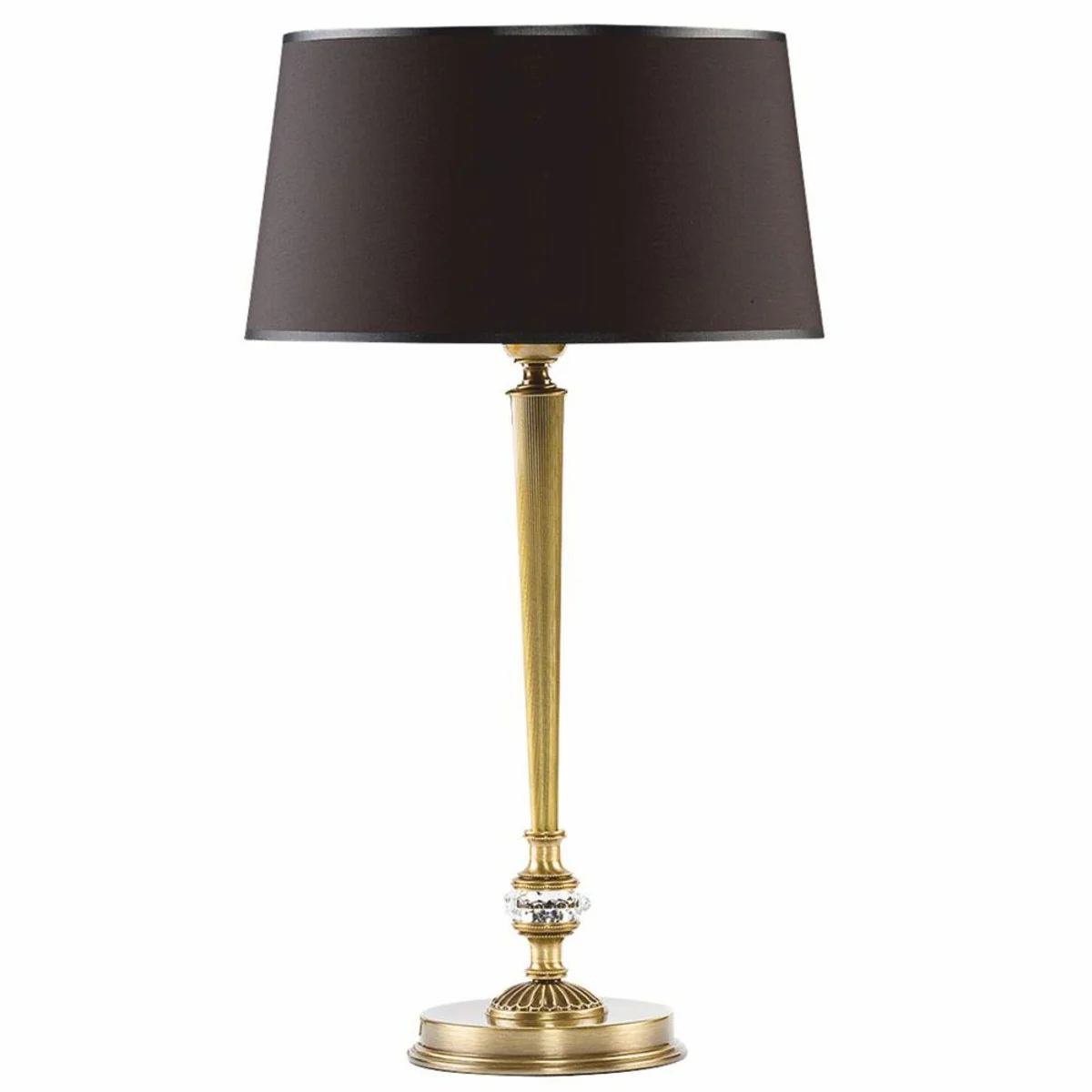Luxury baroque crystal table lamp brass with patina / dark brown H. 60 cm