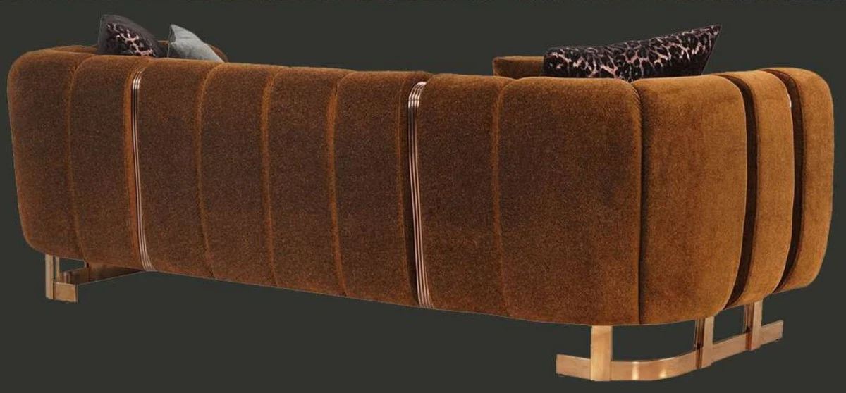Luxury sofa brown / copper 240 x 100 x H. 60 cm - living room sofa - hotel sofa - living room furniture - hotel furniture - luxury furniture - luxury furnishings