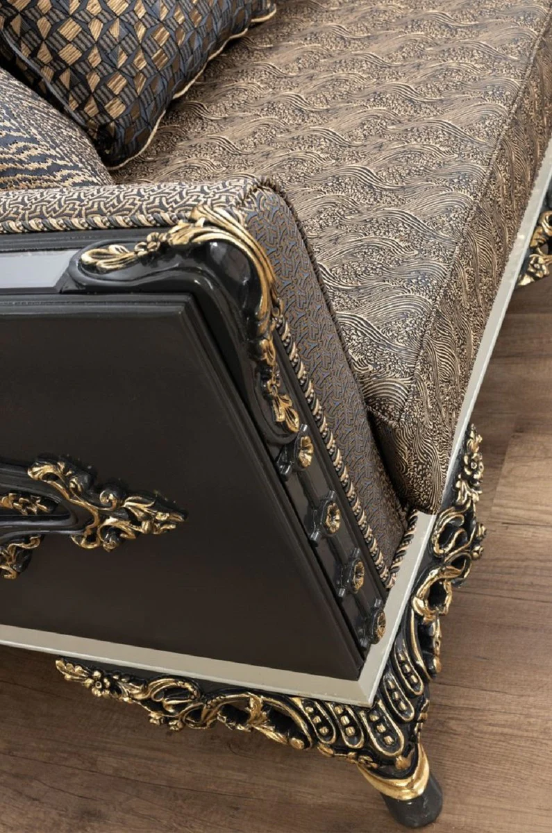 Luxury Baroque Living Room Set - 2 Sofas & 2 Armchairs & 1 Coffee Table - Handcrafted Living Room Furniture in Baroque Style - Noble & Magnificent