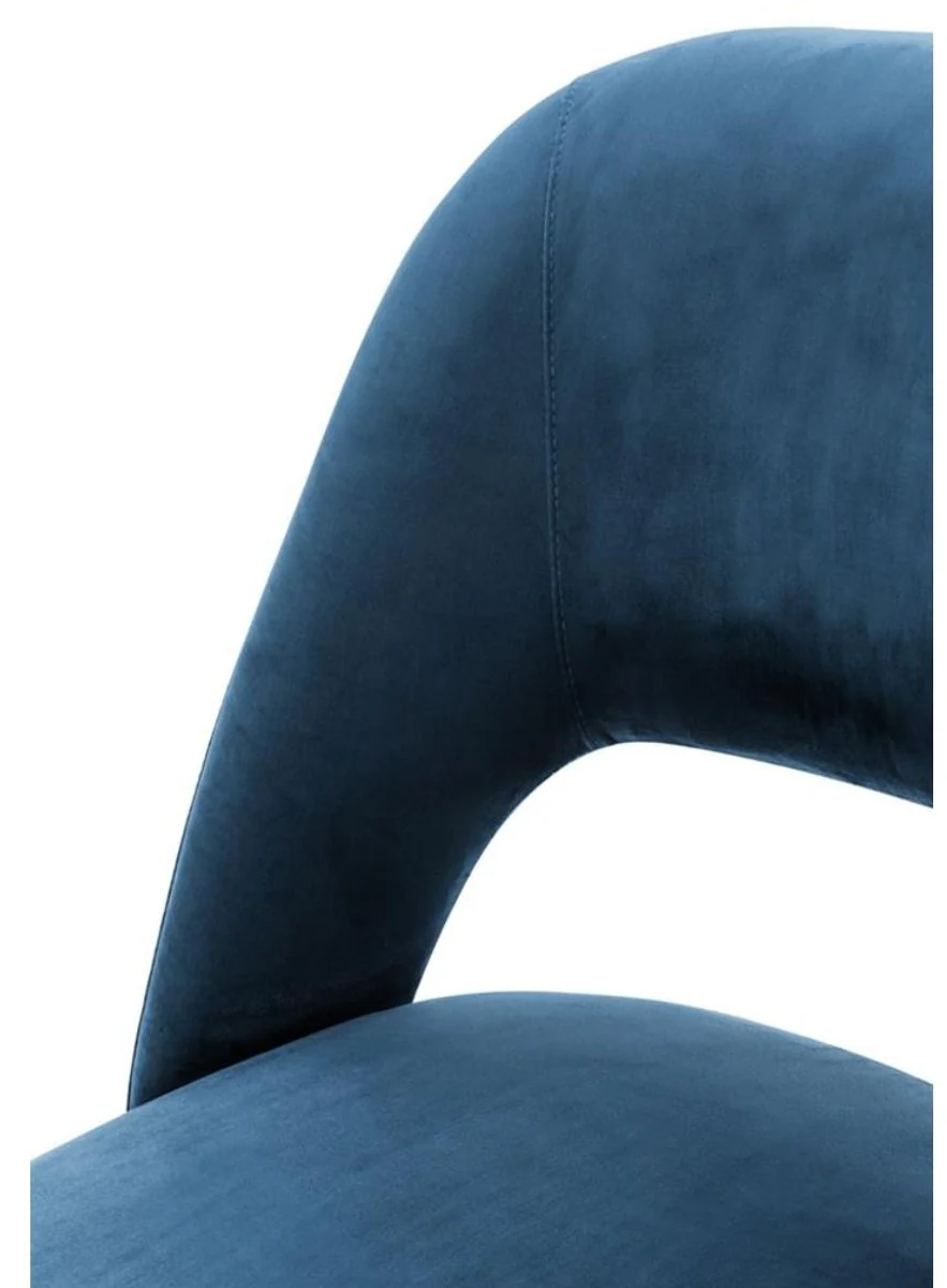 Luxury dining room chair blue / black 52 x 58 x H. 85 cm - Luxury dining room furniture