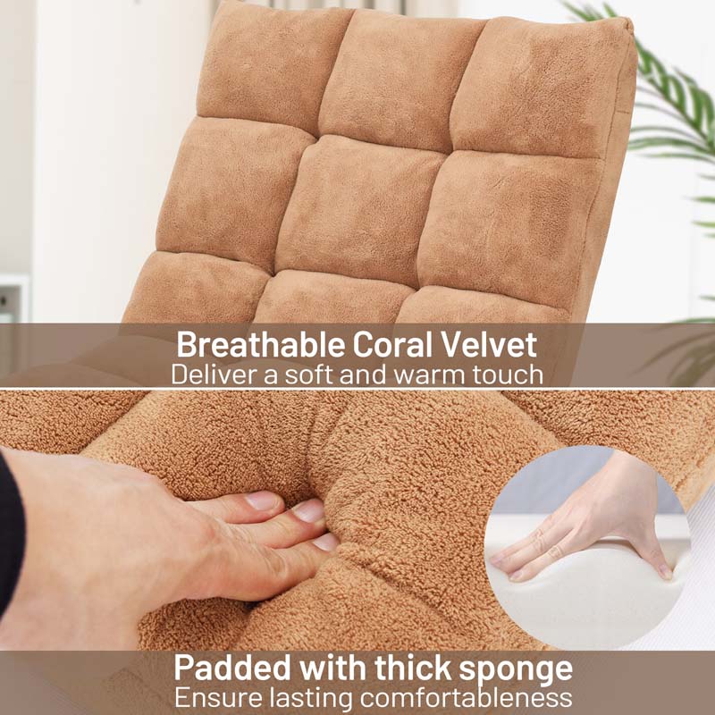 Memory Foam Floor Chair, 14-Position Adjustable Folding Gaming Sofa Chair with Back Support, Chaise Lounge Sofa Bed Recliner