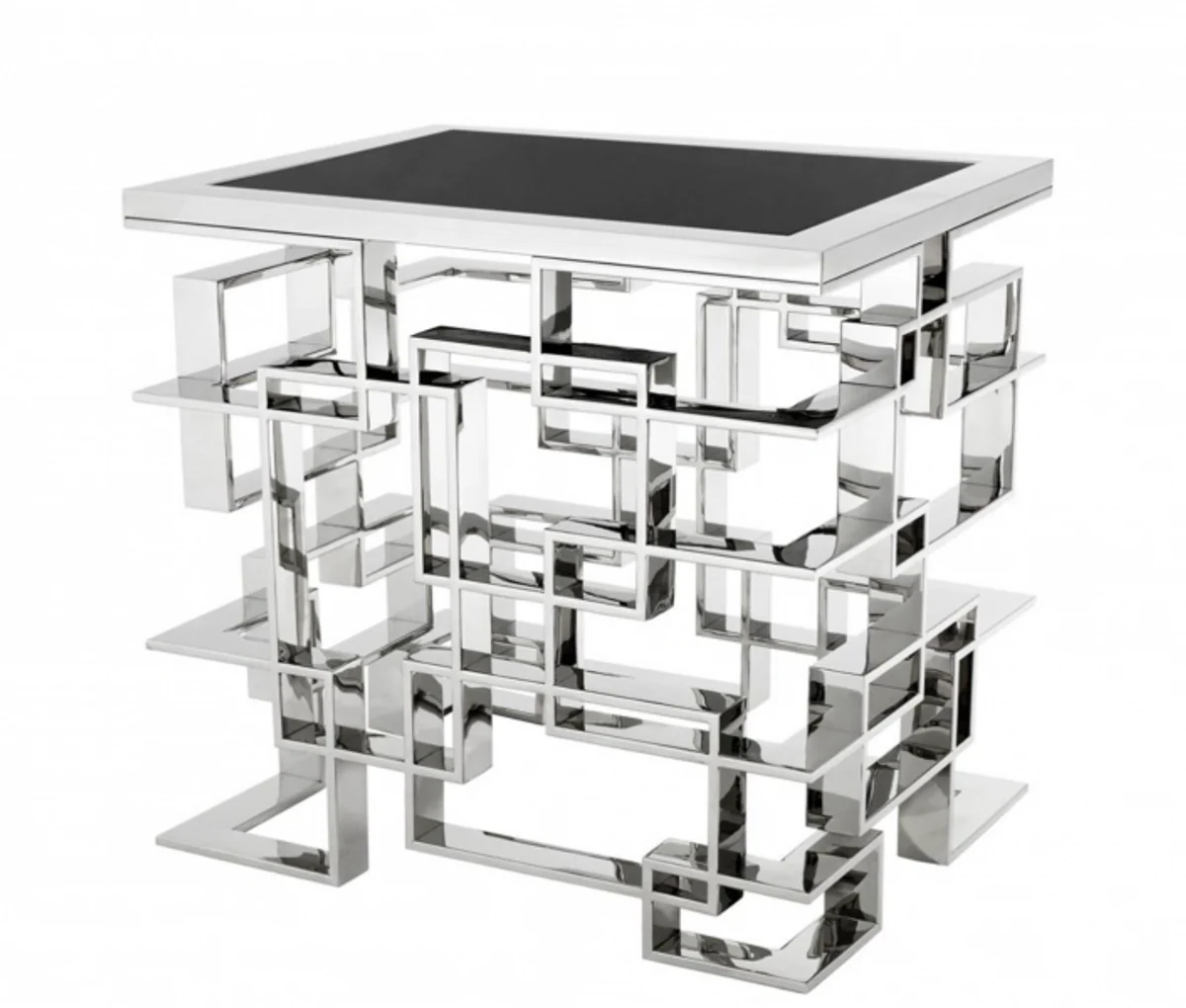 Luxury Art Deco designer side table with black granite top - Luxury Collection