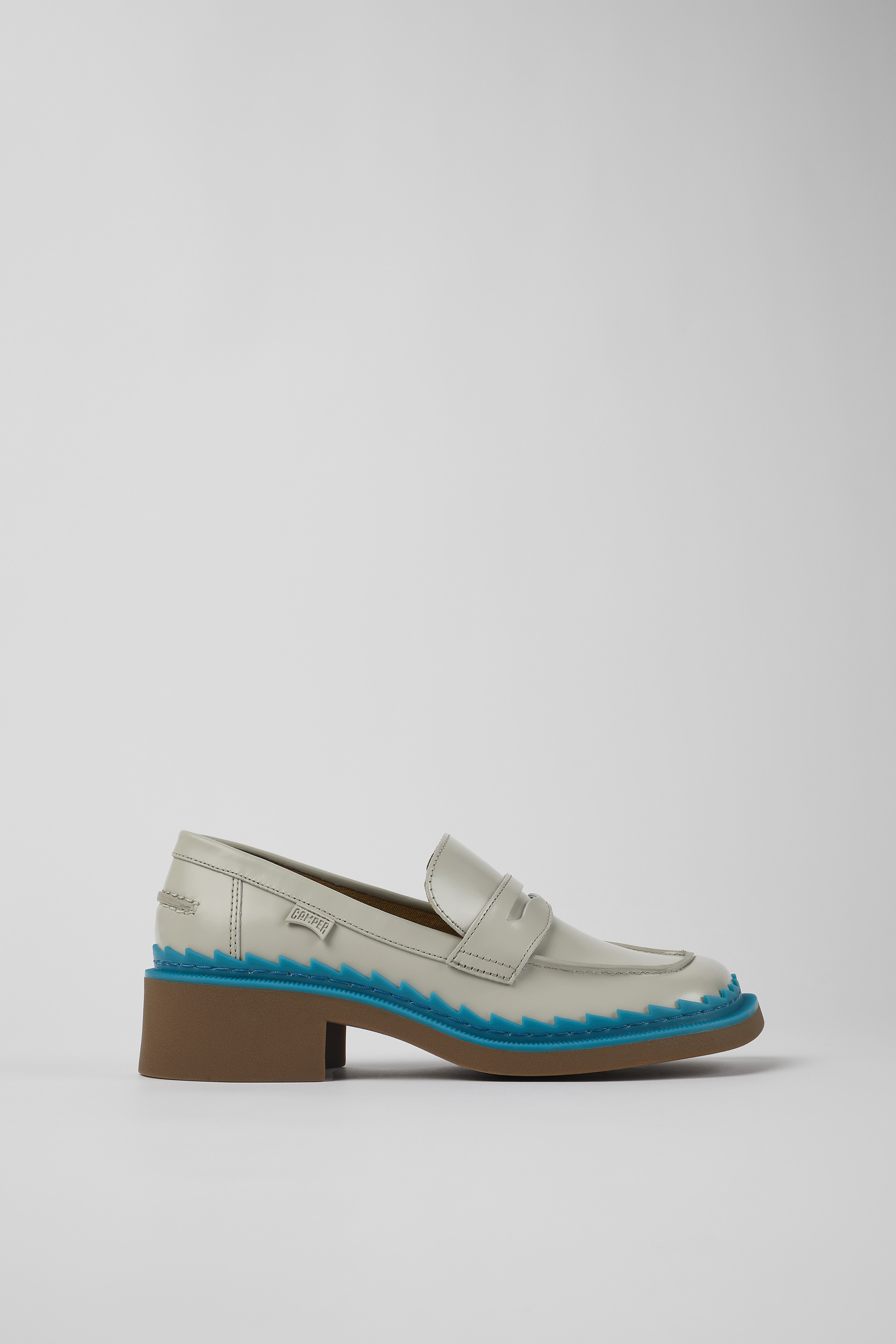 Taylor - Graue und blaue Leder-Loafer für Frauen