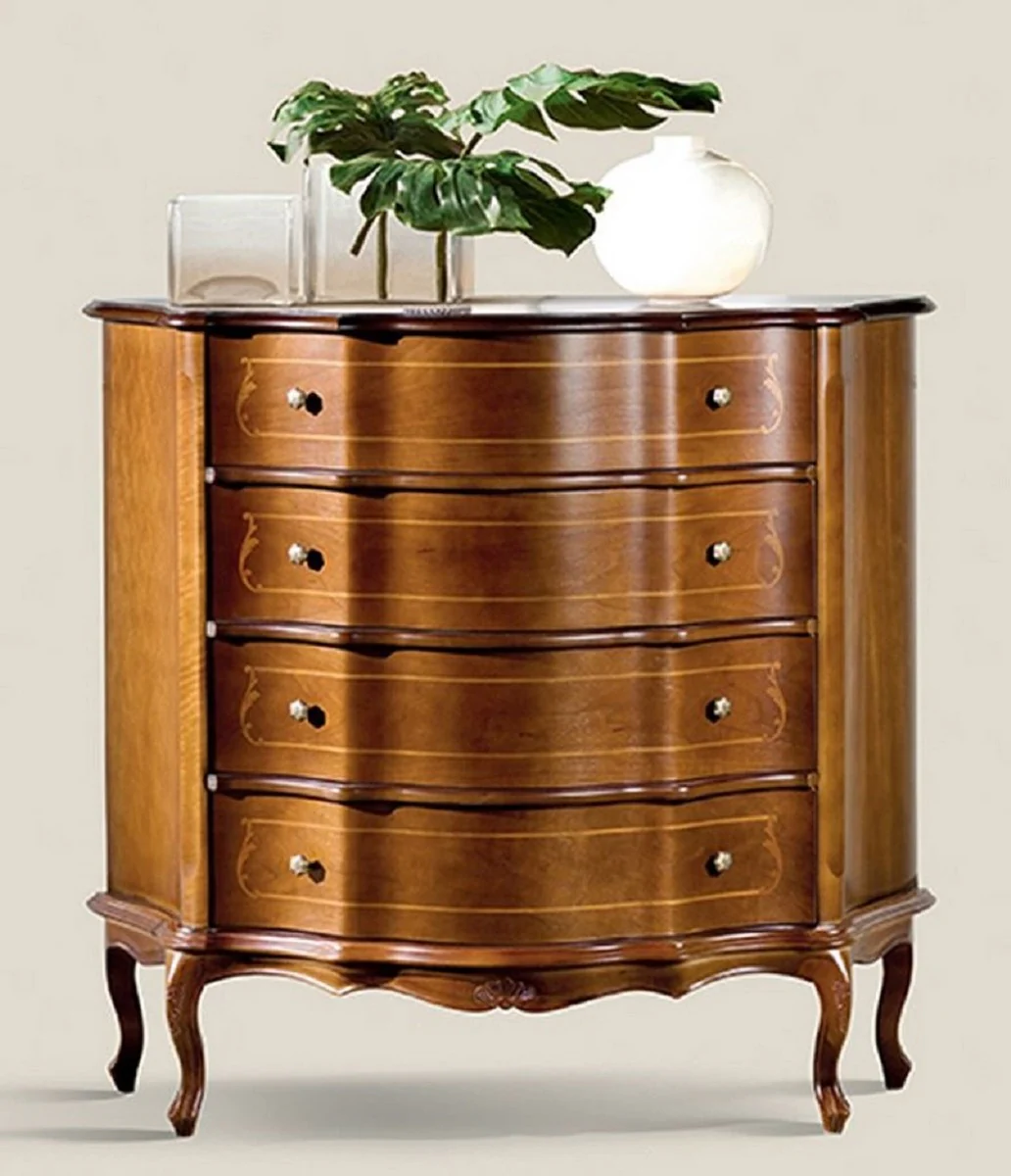 Luxury Baroque chest of drawers brown - Elegant solid wood cabinet with 4 drawers - Baroque furniture - Luxury quality - Made in Italy
